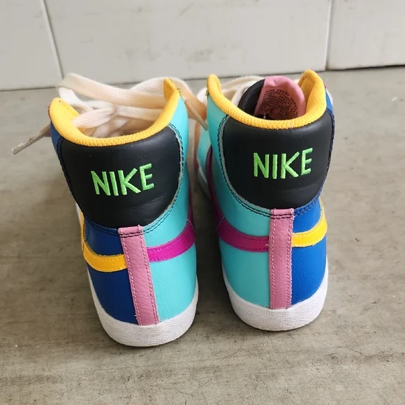NIKE BLAZE MID  BATTLE BLUE MULTICOLOR CZ9441-400 SNEAKERS US 6Y - Picture 3 of 7
